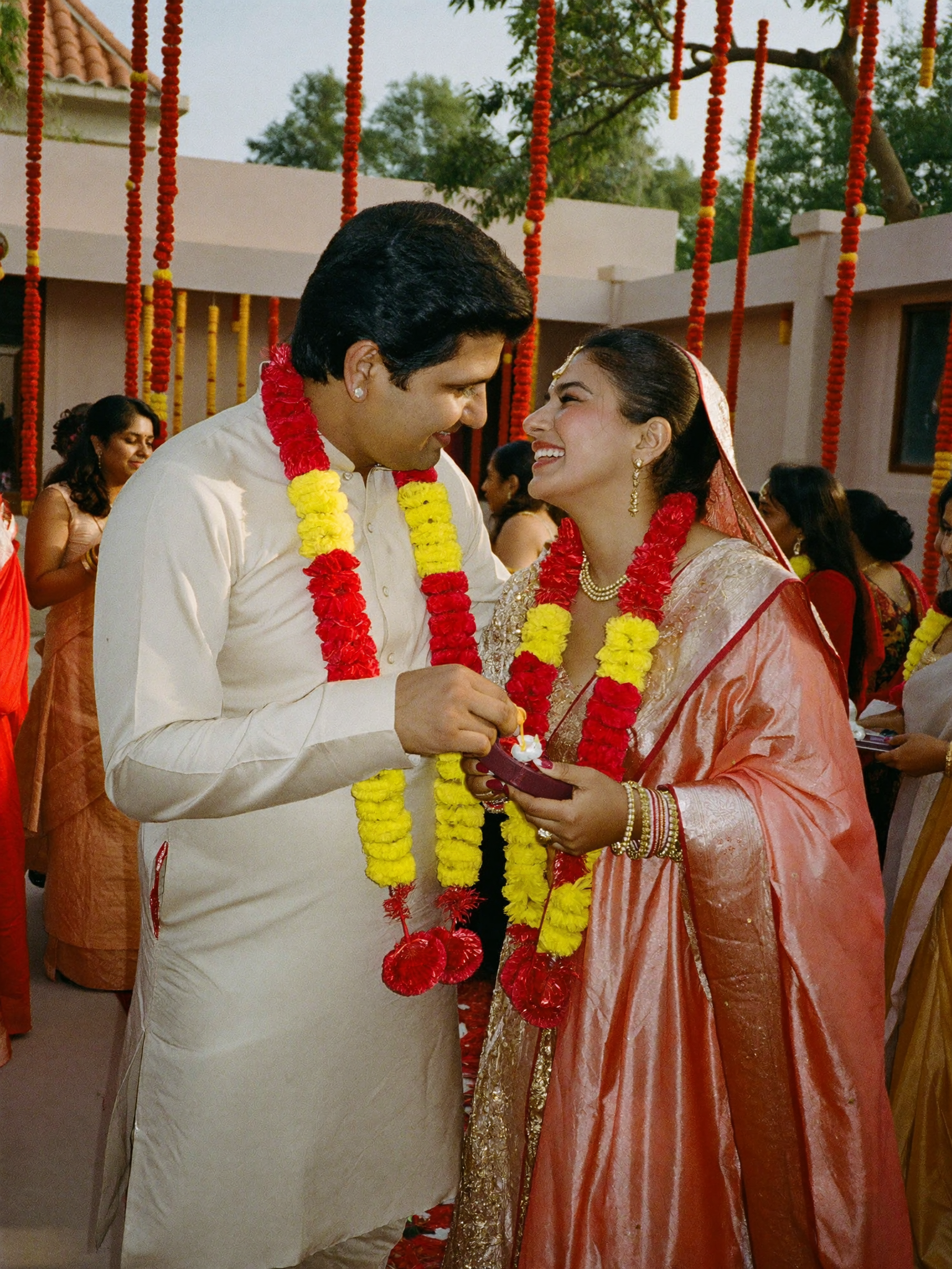 A couple on their wedding day