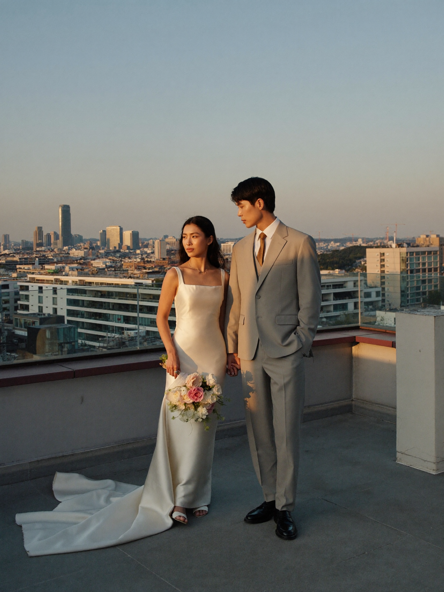 A couple on their wedding day